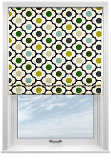 Orla Kiely Spot Flower, Blue Multi - Twist&Fit Roman Blind